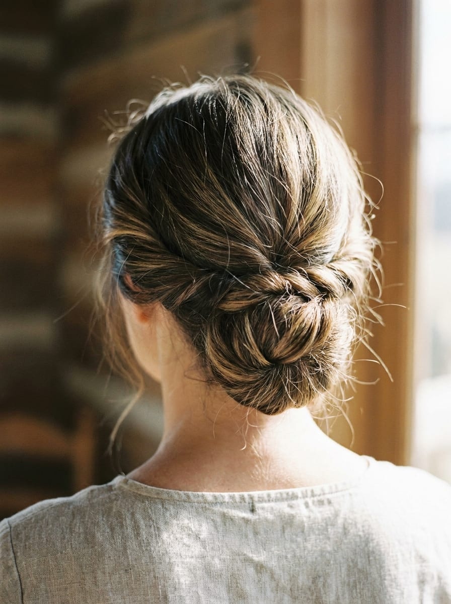 Twisted Low Bun - Hochsteckfrisur für mittellange Haare